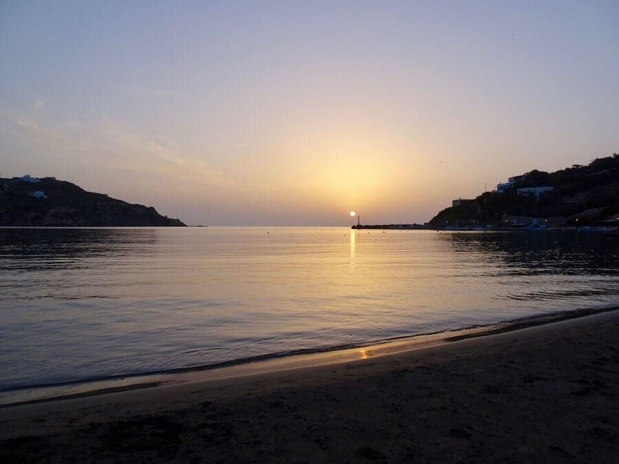 Sunset in Kini, Syros, Greece