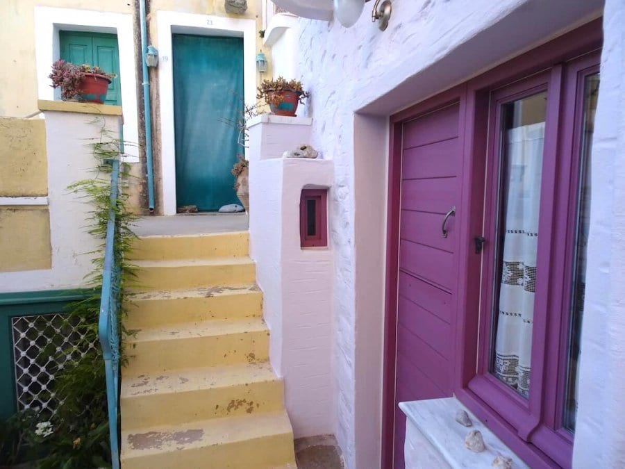 Colorful homes in Ano Syros, Greece