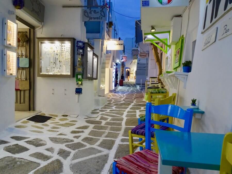 Colorful street of Paros