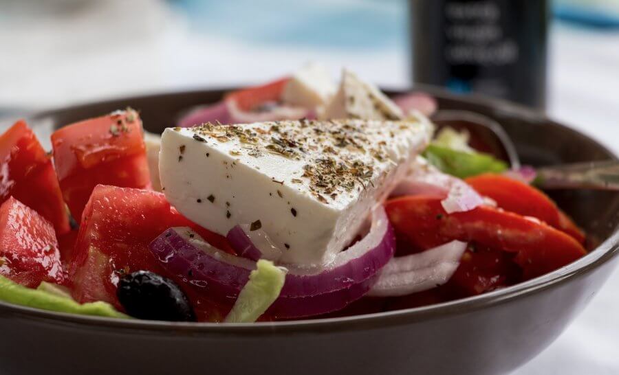 Greek salad close up