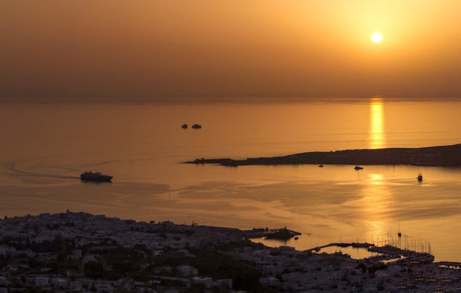 Orange Sunset in Paros, Things to do in Paros, Greece