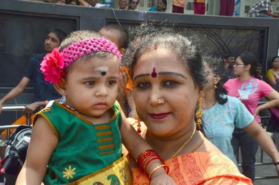 Indian Malaysian woman with her baby