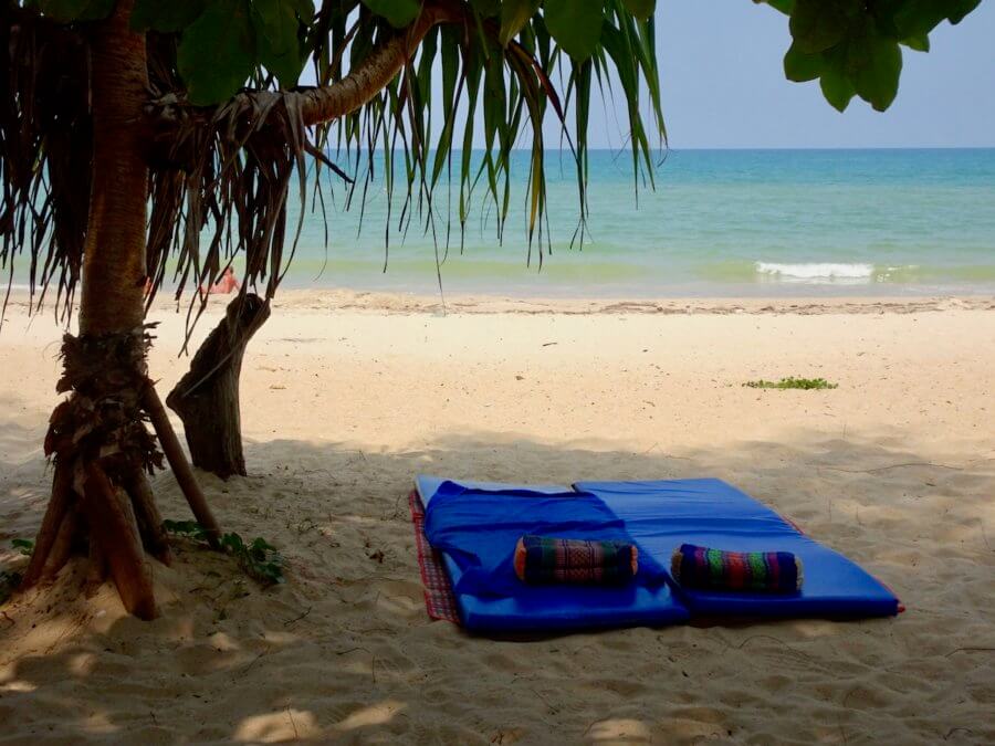 Phuket beach with 2 mats