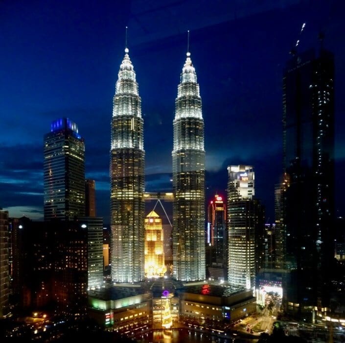 Petronas towers at night, Kuala Lumpur-Places to go in Malaysia