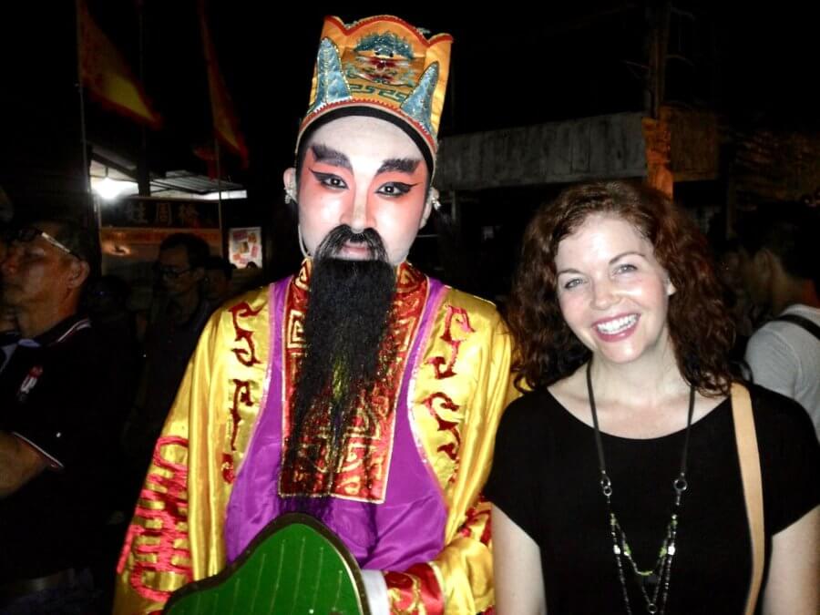 Me with Chinese opera singer-reasons to visit Malaysia