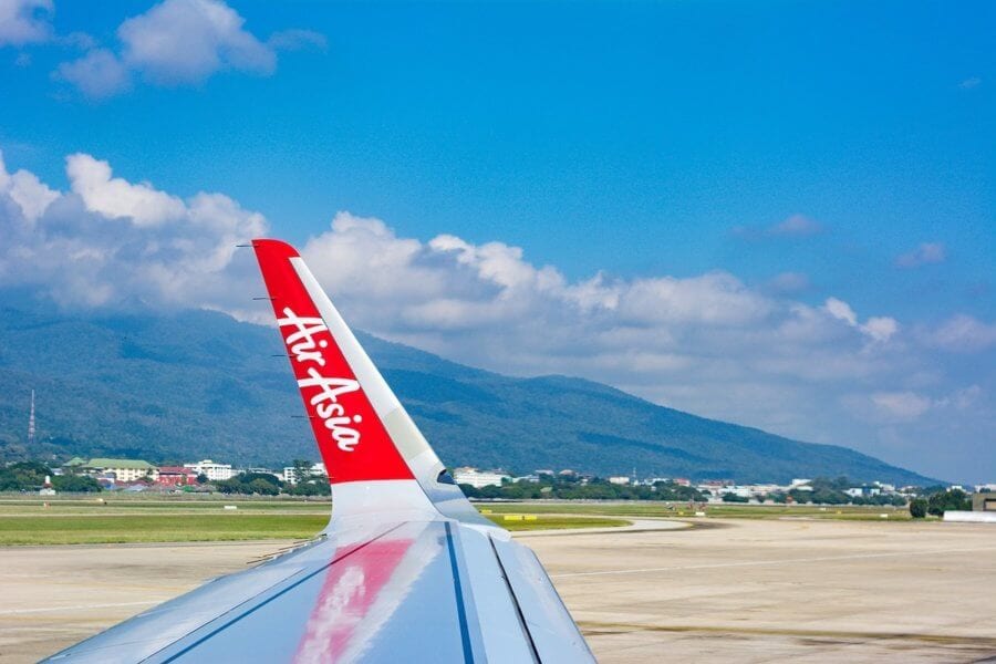 Wing of Air Asia plane
