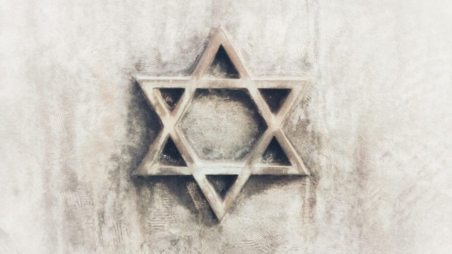 Jewish star engraved