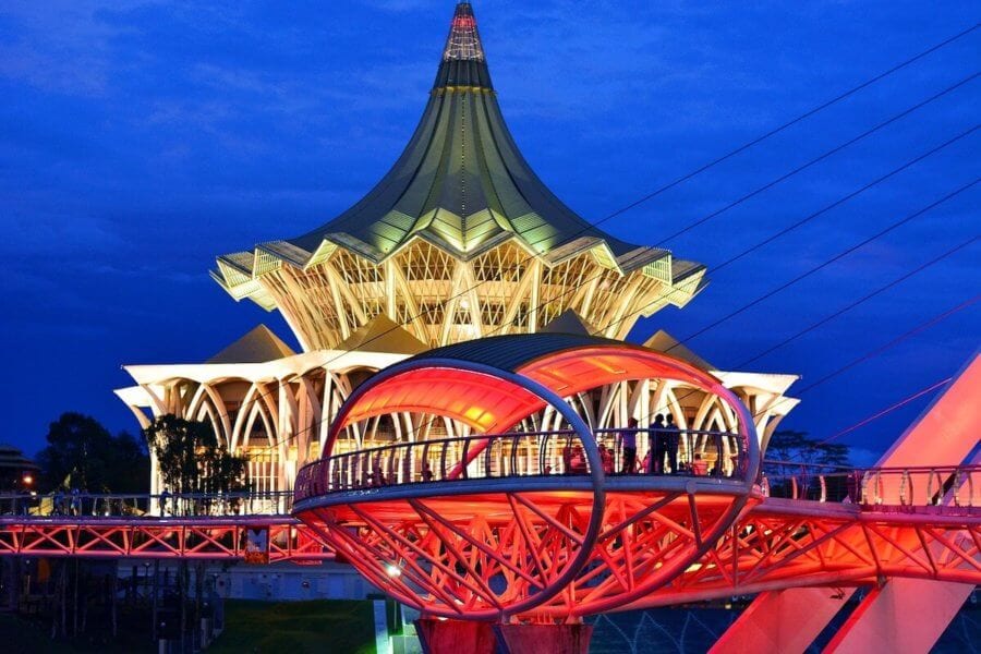 Kuching at night-Places to go in Malaysia