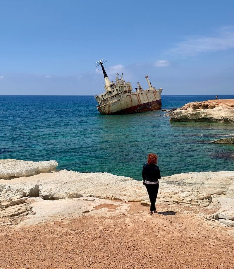 Me with shipwreck Cyprus