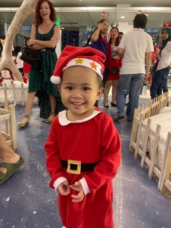 Little Girl in santa outfit: Christmas in Penang