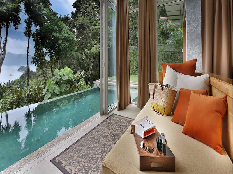 Ambong Ambong villa room view with pool