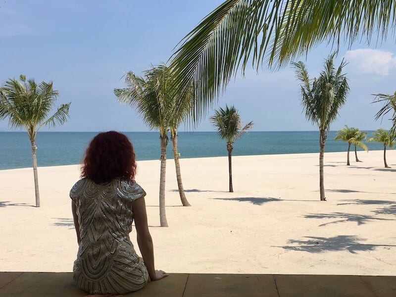 me looking out at the beach in Langkawi