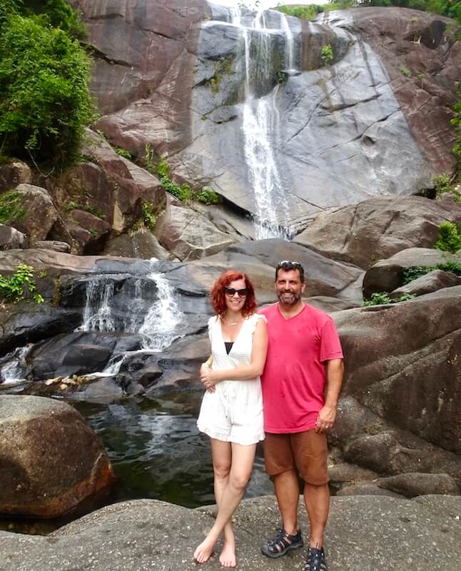 Us in front of 7 Wells Waterfall Langkawi Itinerary