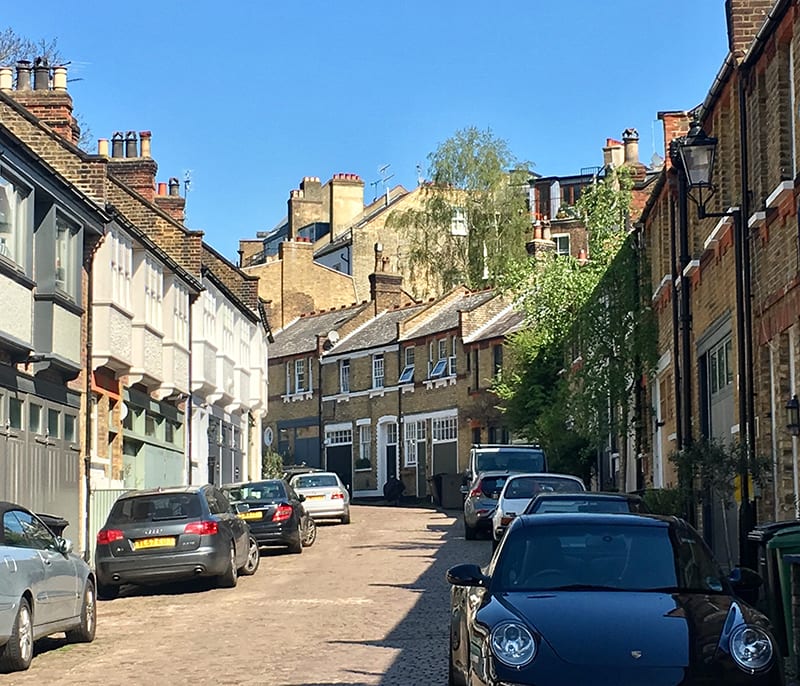 Hampstead street with cars