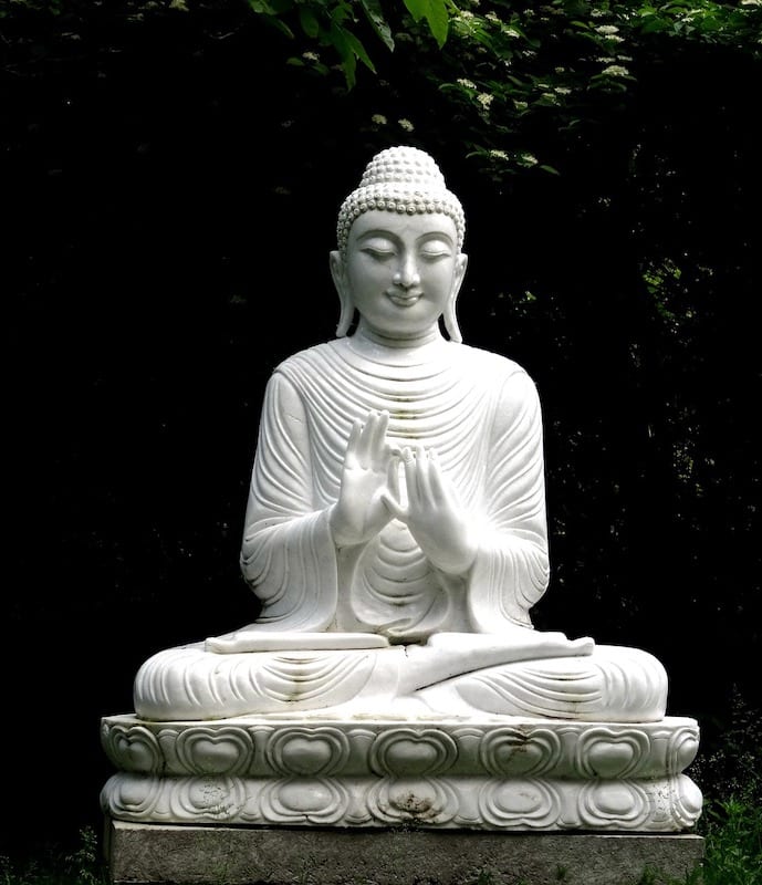 White marble Buddha 