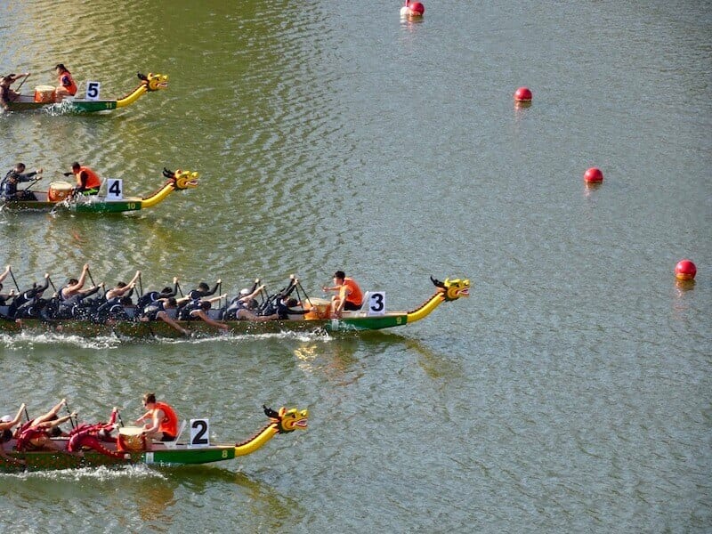 Dragon boat competition in Penang in one of theFestivals of Malaysia