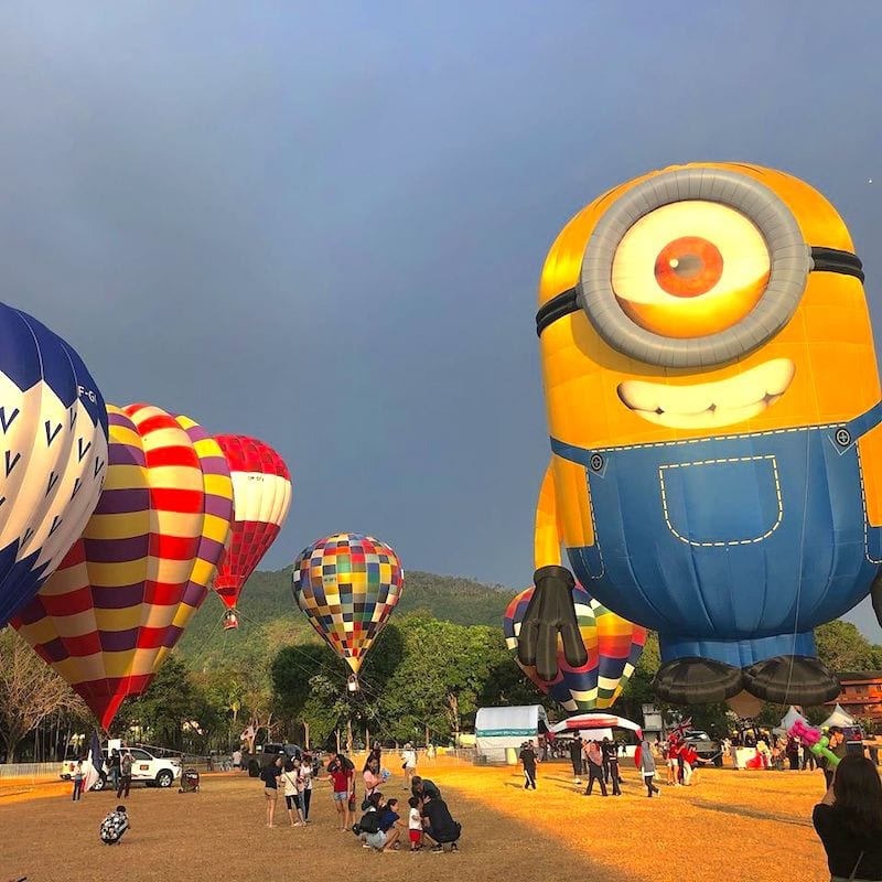 Hot air balloon festival. Minion balloon