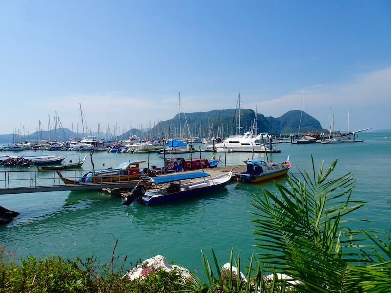 Langkawi harbor with boats. Places to Visit in Malaysia in 3 days