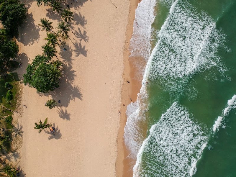 drone shot of Malaysian beach