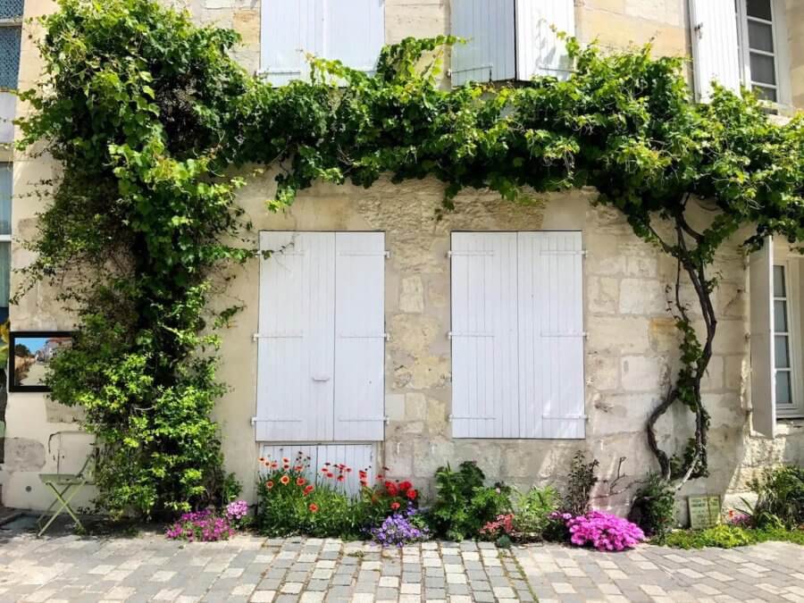 countryside building with white shutters