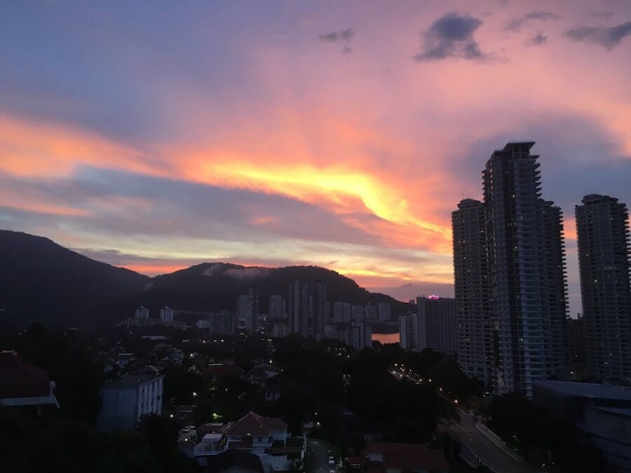 view of tanjung bungah sunset