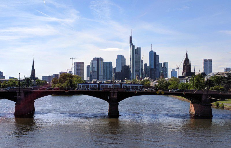 River and skyline of Frankfurt, Germany