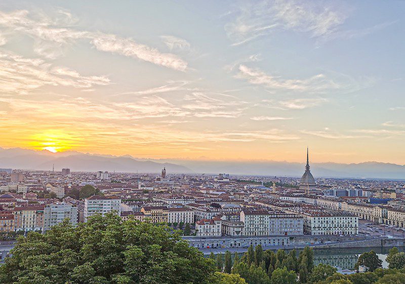 Sunset over Turin, Italy