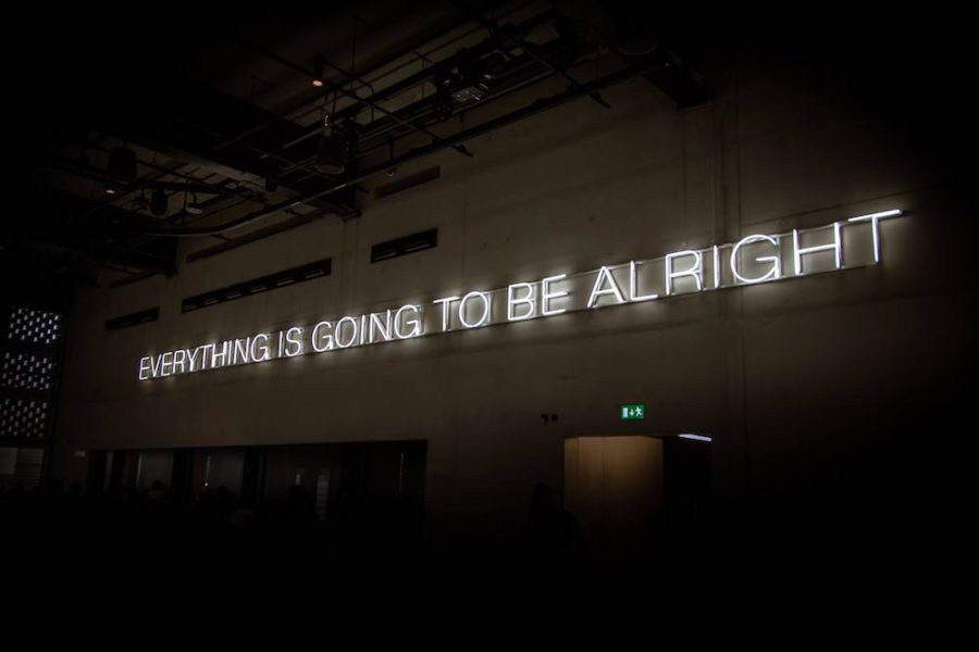 neon sign "everything is going to be alright"