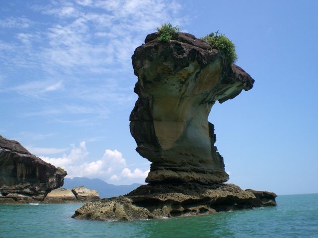 unusual rock formation called sea stacks