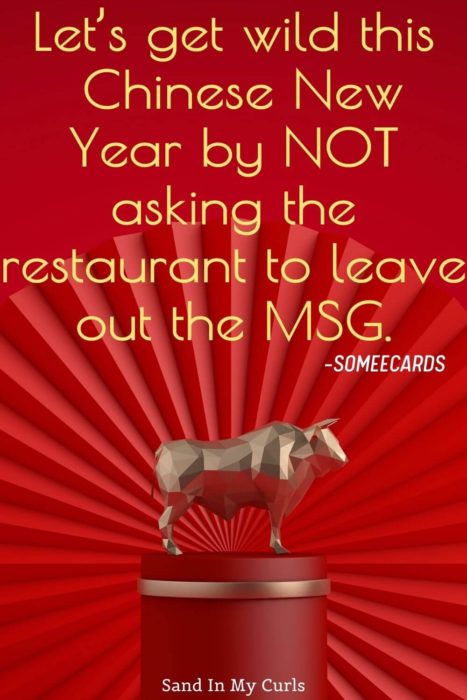 funny quote about Chinese New Year on red background
