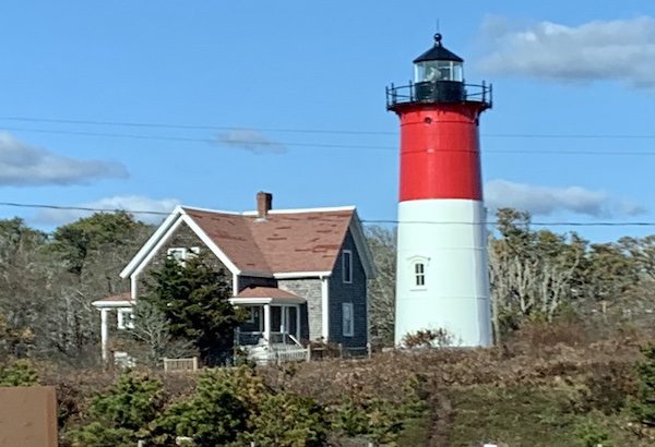 lighthouse  with red top