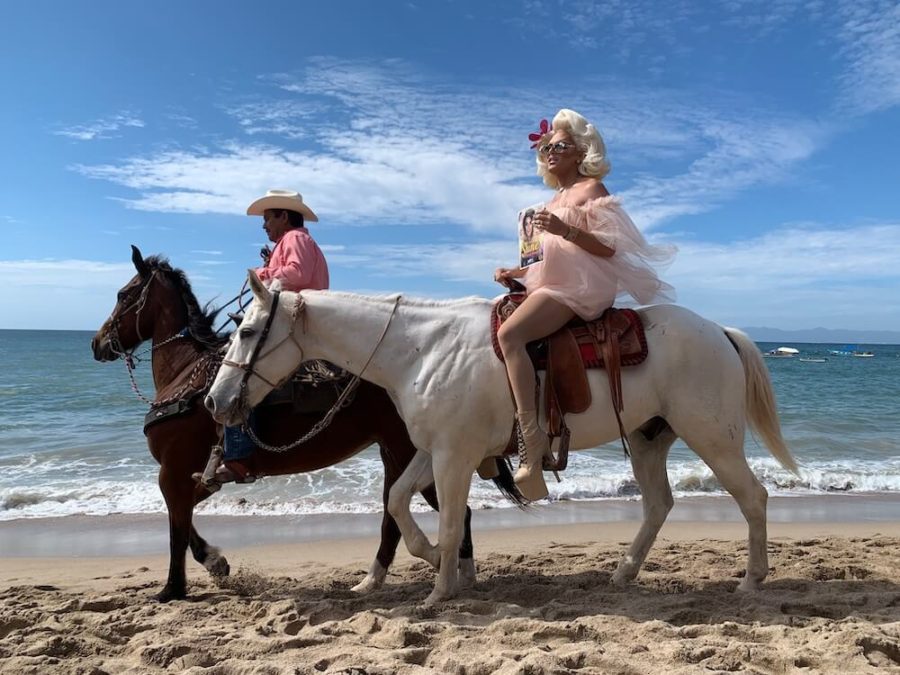 drag queen on horse living in Puerto Vallarta
