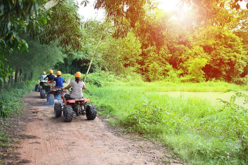 group of ATV riders on the way to their tequila tour in Puerto Vallarta  