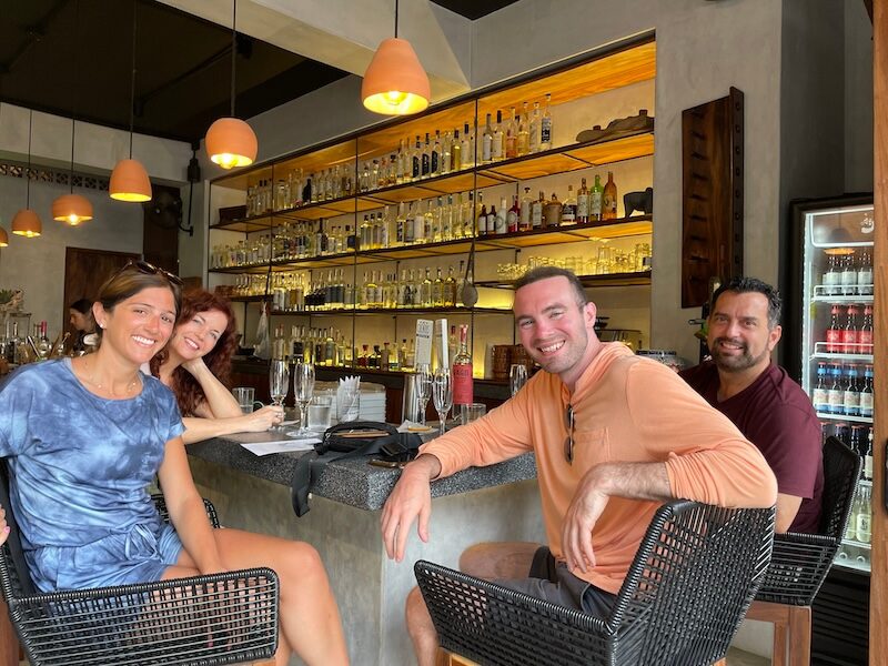 4 friends at The Tasting Room. One of the best bars in Puerto Vallarta for tequila