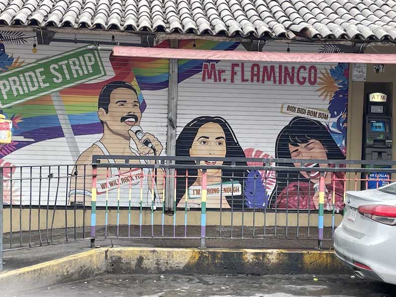 art on the closed Mr. Flamingo bar in Puerto Vallarta