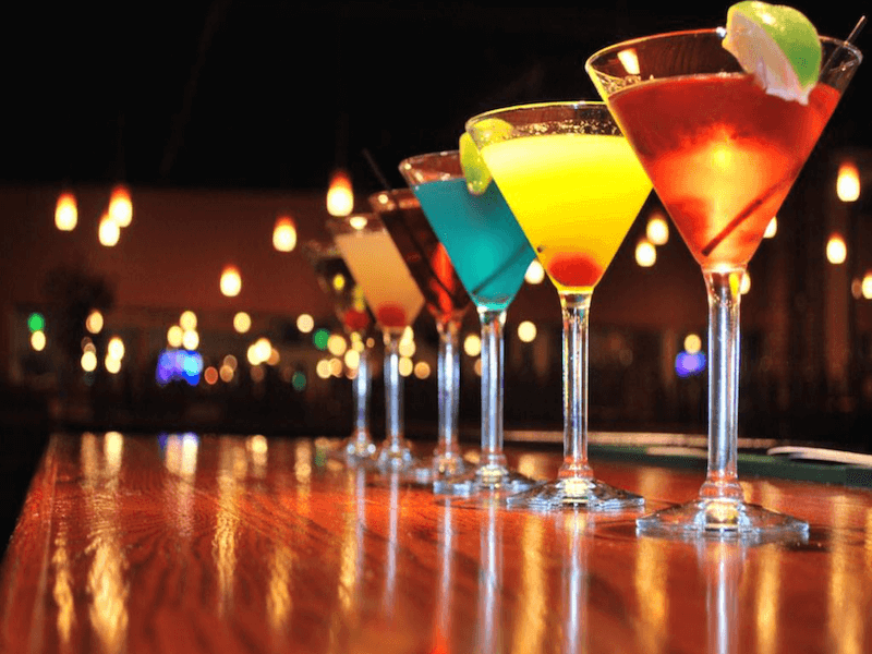 garbos martinis on the bar