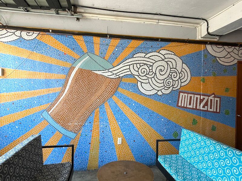 mosaic inside Monson brewery
