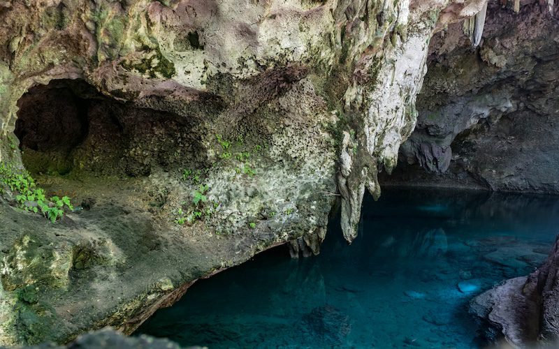 Rio Secreto cave with blue swimming hole
