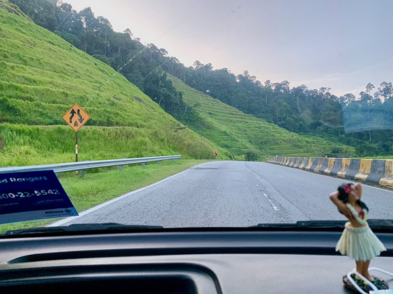 our old car in a roadtrip in Malaysia