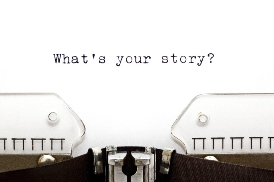 What's your story written on a typewritter