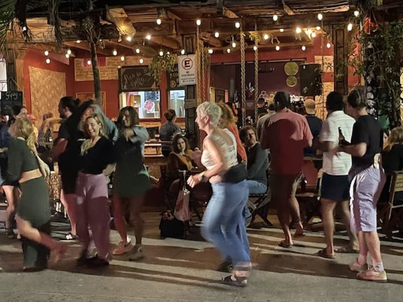 Dancing in the streets of San Pancho outside Gypsy