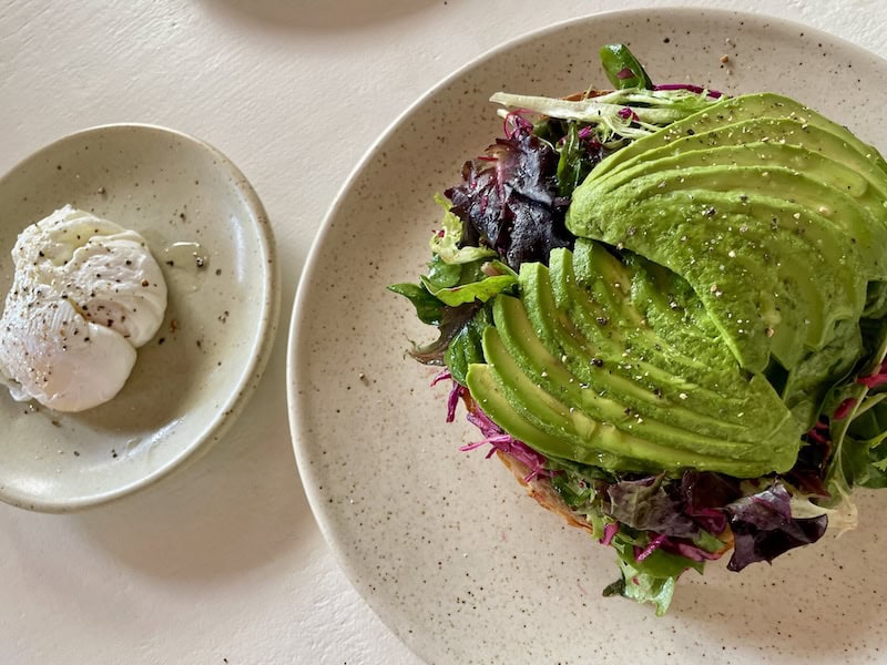 eggs and avocado toast in Miscelanea restaurant in Puerto Vallarta
