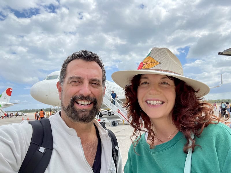 two happy travelers at PVR