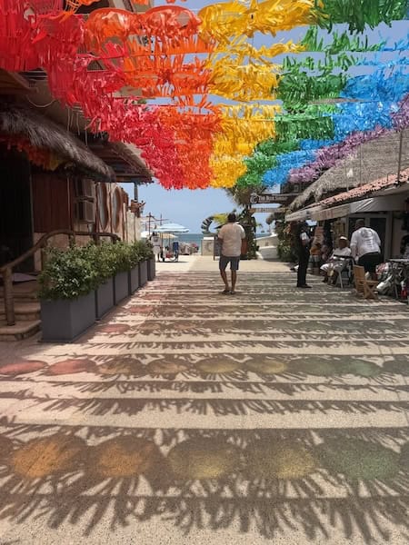 colorful flags in Romantic Zone Puerto Vallarta